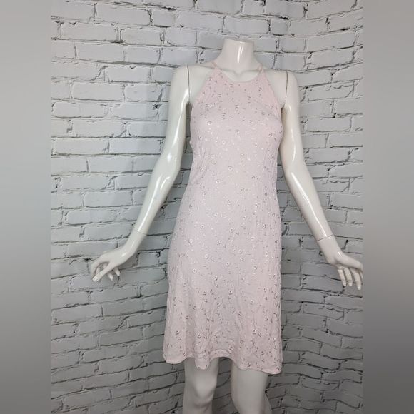 Vintage 90's pink eyelet mini dress with spaghetti straps - Picture 6 of 8